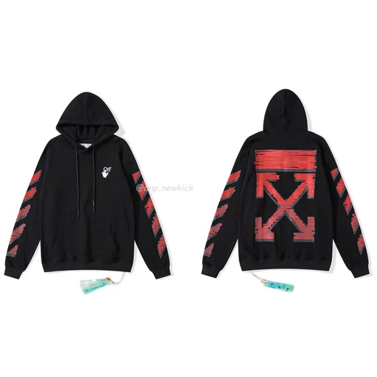 Off White Marker Hoodie Black Fuchsia Red Beige (13) - newkick.vip